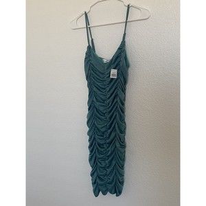 NWT Women's Popular 21 Jade Green Bodycon Formal Dress Medium Ruched Homecoming